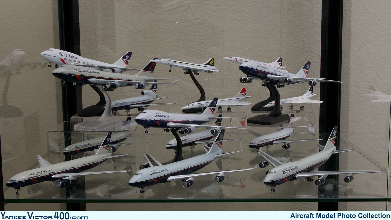 A Collection of British Airways Aircraft in the Landor Livery in 1:400 Scale. 