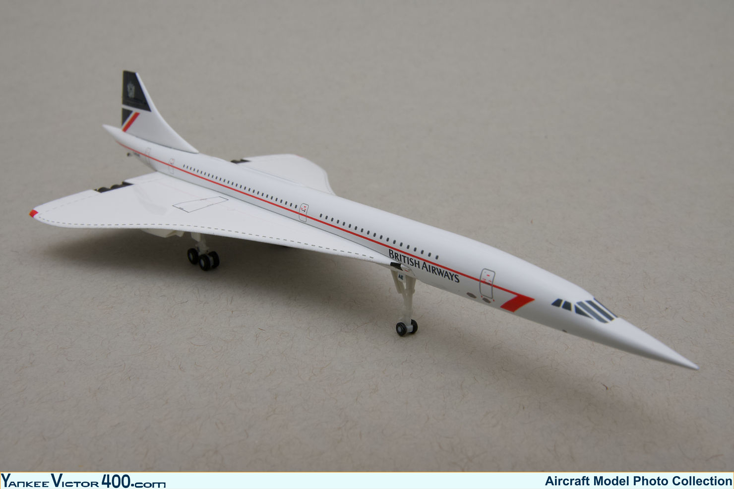 Scale model of a British Airways Concorde in the Landor livery registered G-BOAE Scale model of a British Airways Concorde in the Landor livery registered G-BOAE