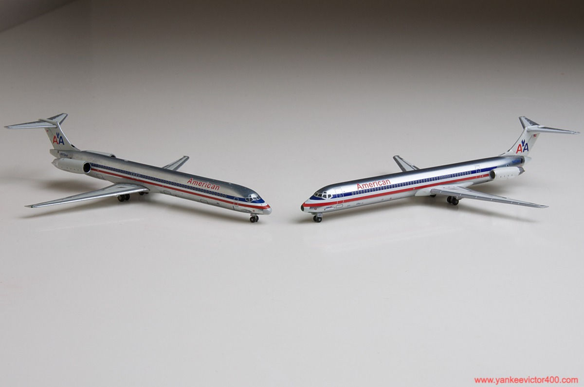 American Airlines MD-80 aircraft scale model, 1:400 scale. Dragon Wings, GeminiJets