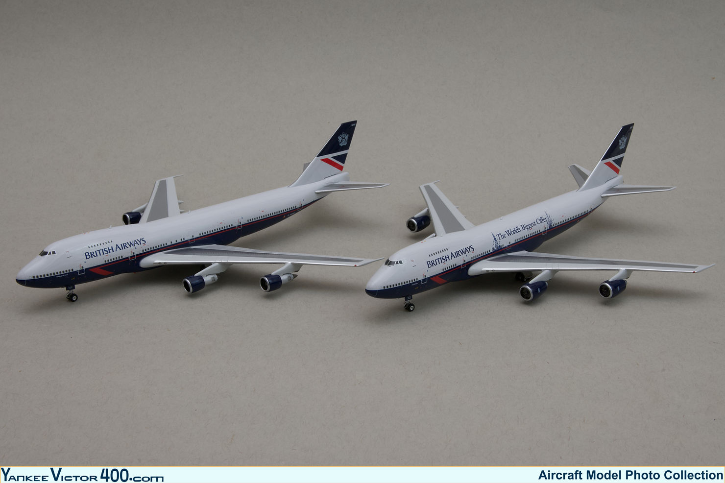 British Airways 747-136 G-AWNP and 747-236B G-BDXO by Phoenix Models. 1:400